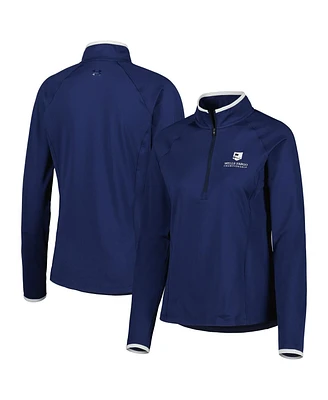 Women's Under Armour Navy Wells Fargo Championship T2 Green Raglan Quarter-Zip Top