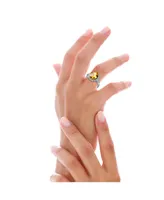 Sterling Silver Yellow Cubic Zirconia Oval Ring