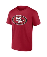 Men's Fanatics Christian McCaffrey Scarlet San Francisco 49ers Player Icon Name and Number T-shirt