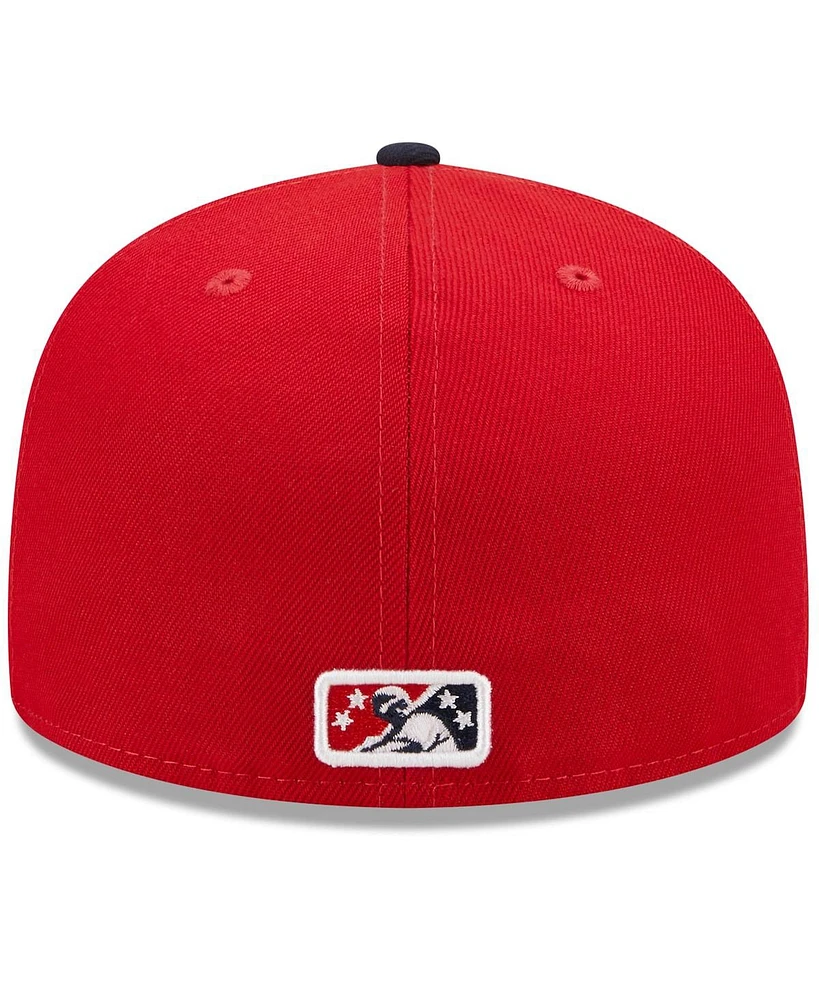 Men's New Era Red, Navy Portland Sea Dogs Marvel x Minor League 59FIFTY Fitted Hat