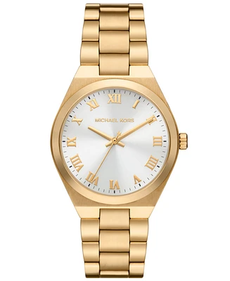 Michael Kors Women's Lennox Quartz Three-Hand Gold-Tone Stainless Steel Watch 37mm