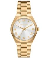 Michael Kors Women's Lennox Quartz Three-Hand Gold-Tone Stainless Steel Watch 37mm