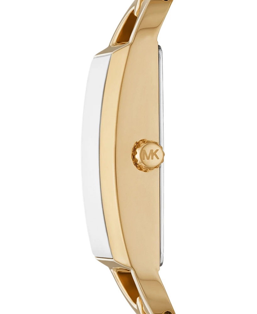 Michael Kors Women's Empire Quartz Three-Hand Gold-Tone Stainless Steel Watch 20X30mm
