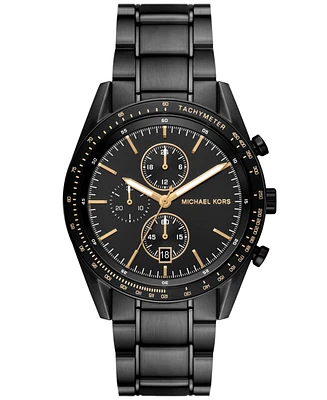 Michael Kors Men's Warren Quartz Chronograph Black Stainless Steel Watch 42mm