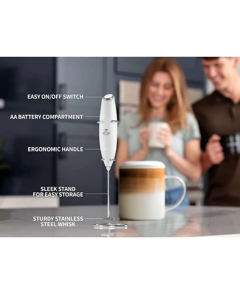 Powerful Milk Frother Handheld Foam Whisk Drink Mixer