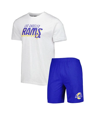 Men's Concepts Sport Royal, White Los Angeles Rams Downfield T-shirt and Shorts Sleep Set