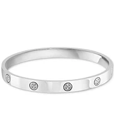 Effy Diamond Cluster Inset Bangle Bracelet (1/6 ct. t.w.) in Sterling Silver