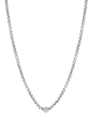 Effy Diamond Cluster 18" Pendant Necklace (1/10 ct. t.w.) in Sterling Silver