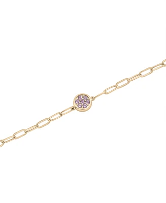 Amethyst Bezel Ankle Bracelet (1/5 ct. t.w.) in 14k Gold-Plated Sterling Silver