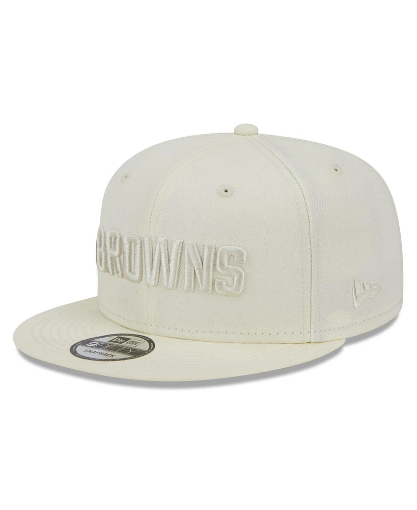 Men's New Era Cream Cleveland Browns Color Pack 9FIFTY Snapback Hat