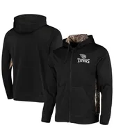 Men's Dunbrooke Black, Realtree Camo Tennessee Titans Decoy Tech Fleece Full-Zip Hoodie