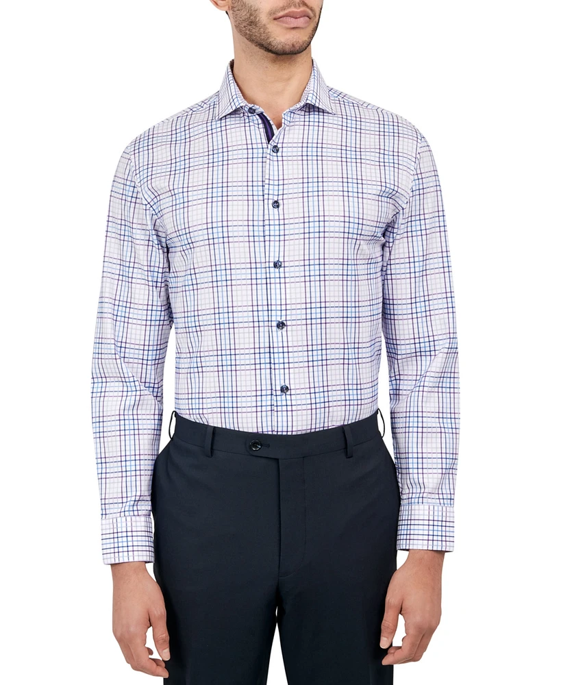 Michelsons of London Men's Dobby Check Dress Shirt