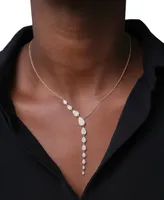 Wrapped Love Diamond Asymmetric Lariat Necklace (1 ct. t.w.) 14k Gold or White Gold, 15" + 2" extender, Created for Macy's