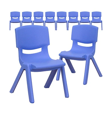 10 Pack Plastic Stackable School Chair With 10.5" Seat Height
