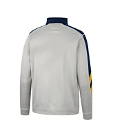 Men's Colosseum Gray, Navy Notre Dame Fighting Irish Bushwood Fleece Quarter-Zip Jacket