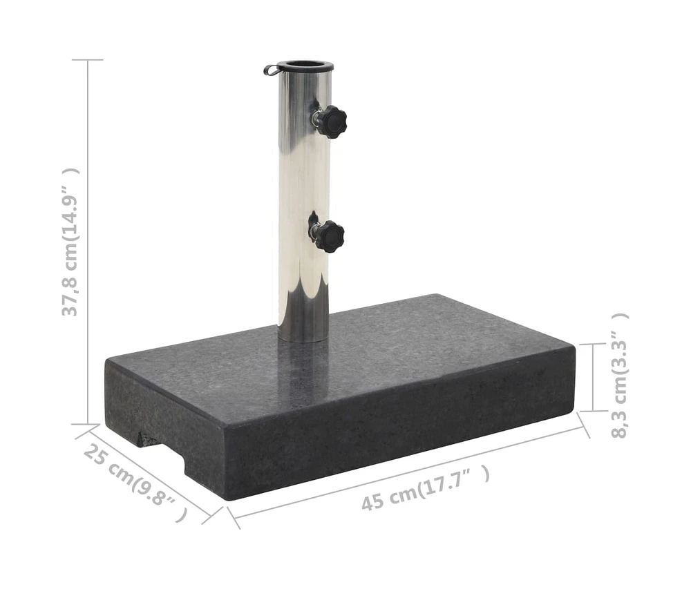 vidaXL Parasol Base Granite 55.1 lb Rectangular Black