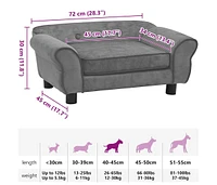 Dog Sofa Dark Gray 28.3"x17.7"x11.8" Plush