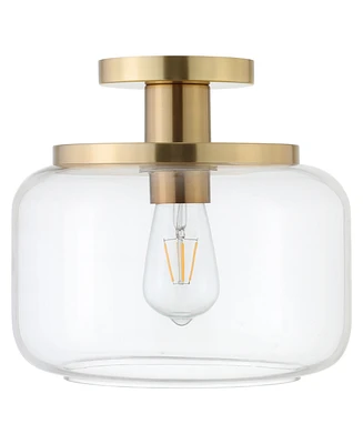 Hudson & Canal Tatum 11" Wide Semi Flush Mount with Glass Shade