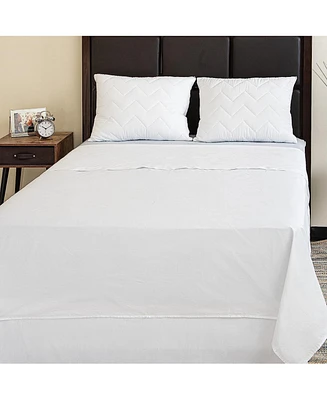 Superity 100% Cotton Flat Sheet White Oversized King