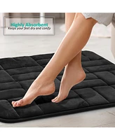 Ultra Soft Non-Slip Plush Memory Foam Bath Rug - Contour 24"x20" Tiled Design