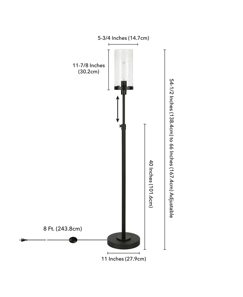 Hudson & Canal Frieda 66" Glass Shade Tall Floor Lamp