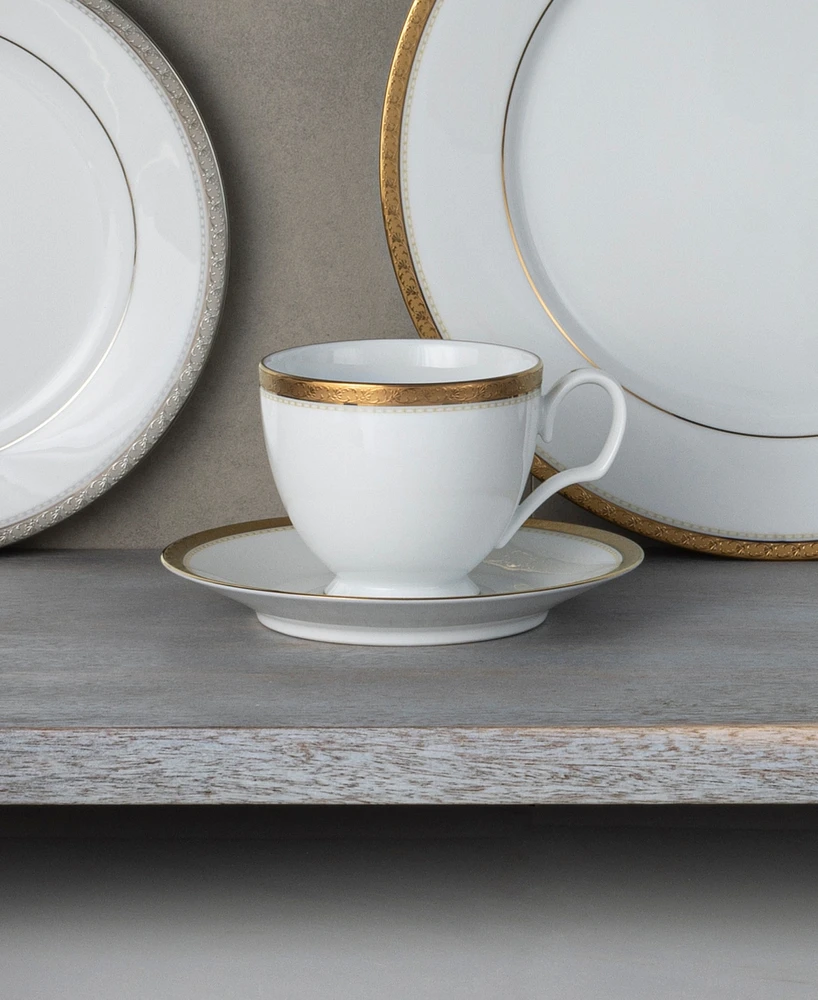 Noritake Charlotta Gold Set of 4 Saucers, Service For 4