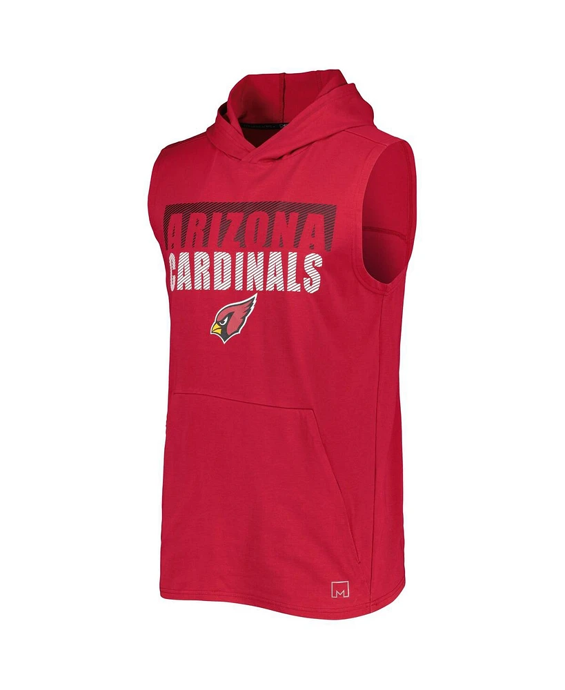 Men's Msx by Michael Strahan Cardinal Arizona Cardinals Relay Sleeveless Pullover Hoodie