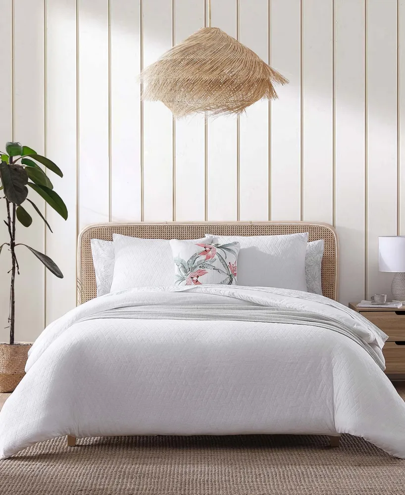 Closeout! Tommy Bahama Home Wicker Woven Solid 3 Piece Duvet Cover Set, Full/Queen