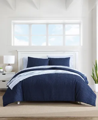 Nautica Point Harbor Embossed 2 Piece Duvet Cover Set, Twin