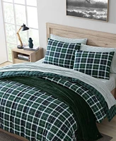 Closeout! Nautica North Sail Plaid Brushed Microfiber Piece Comforter Set