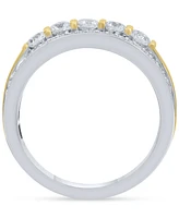 Men's Diamond Openwork Band (1 ct. t.w.) in 10k Two-Tone Gold