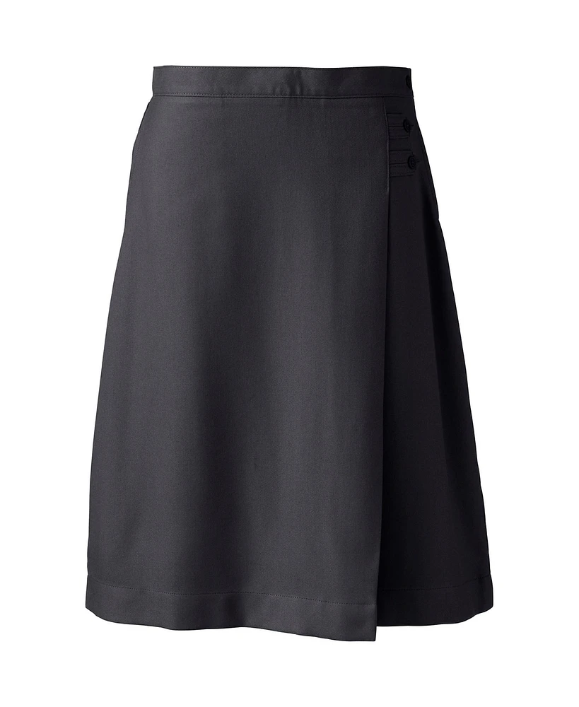 Lands' End Plus School Uniform Solid A-line Skirt Below the Knee