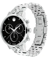 Movado Men's Museum Classic Swiss Quartz Chrono Silver Tone Stainless Steel Watch 42mm