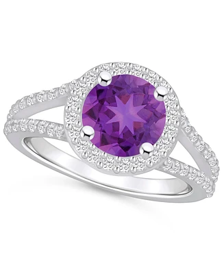 Macy's Amethyst (1-3/4 ct. t.w.) and Diamond (1/2 Ring 14K White Gold