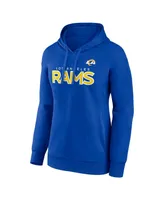 Women's Fanatics Royal Los Angeles Rams Iconic Cotton Fleece Checklist Pullover Hoodie