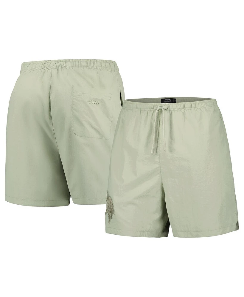 Men's Pro Standard Light Green Minnesota Vikings Neutrals 2.0 Woven Shorts