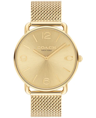 Coach Unisex Elliot Gold-Tone Stainless Steel Mesh Bracelet Watch 41mm