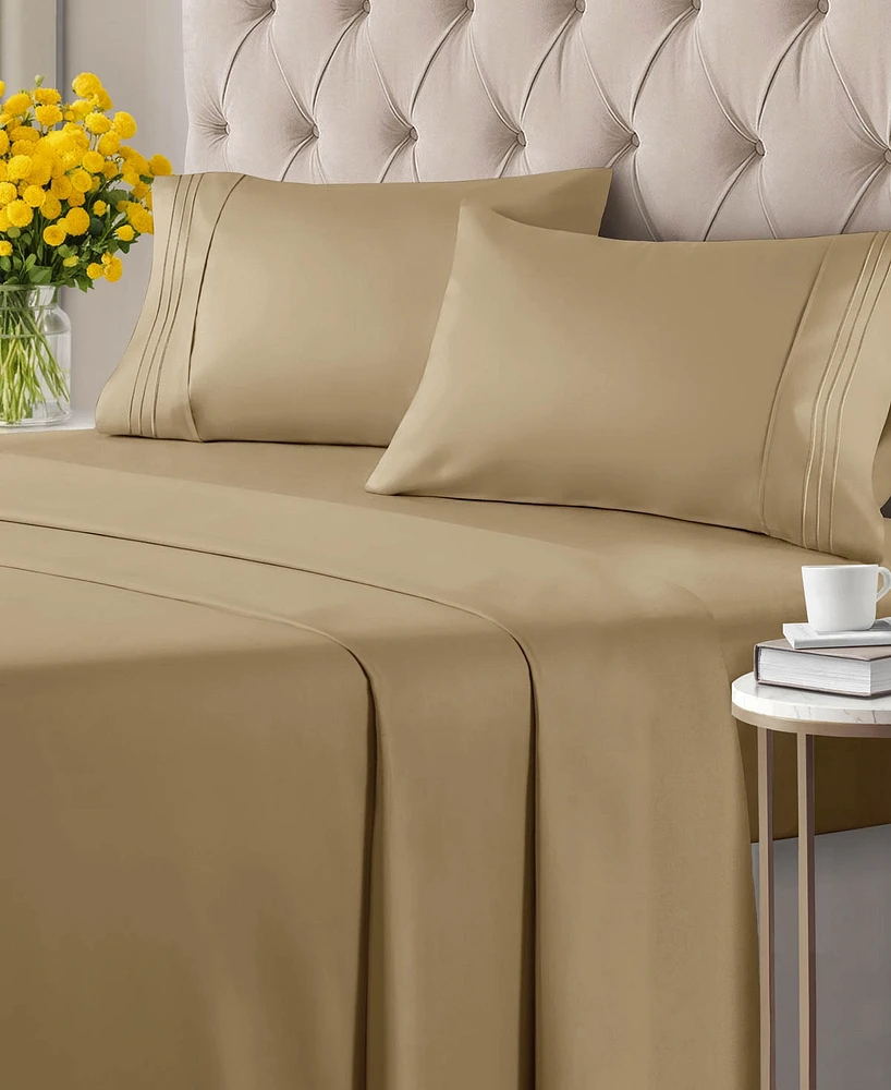 Cgk Unlimited 4 Piece Microfiber Solid Sheet Set