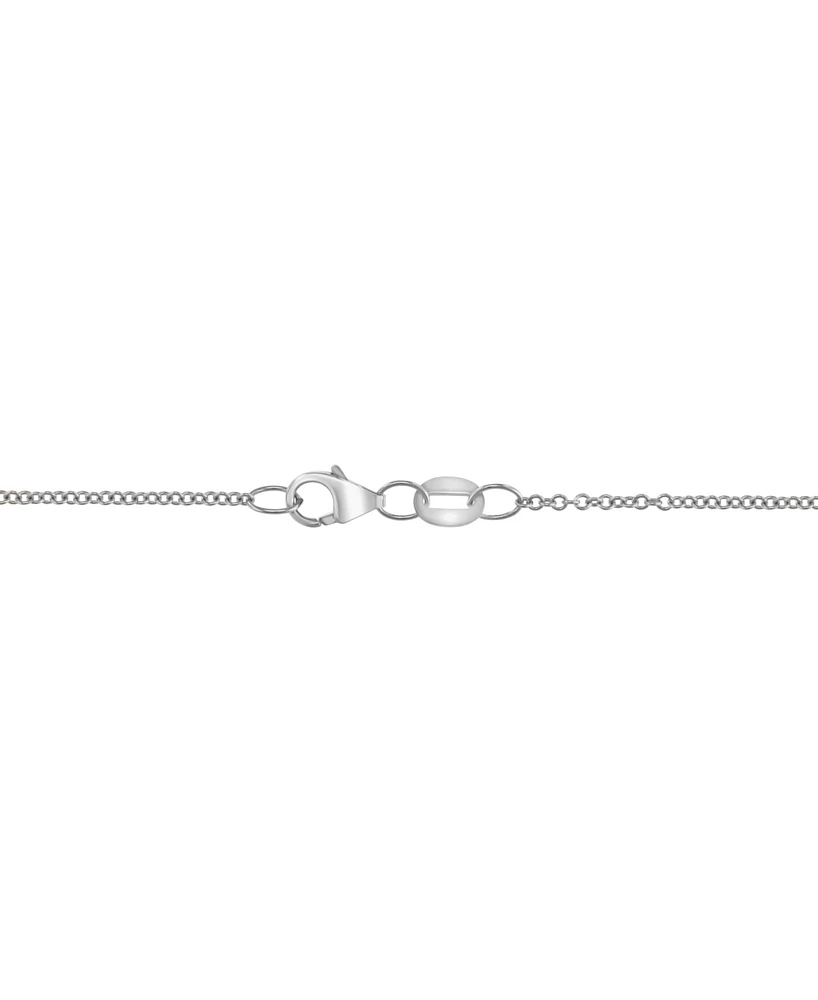 Effy Lab Grown Sapphire (6-1/5 ct. t.w.) & Lab Grown Diamond (2-1/20 ct. t.w.) Halo 18" Pendant Necklace in 14k White Gold