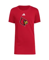 Big Boys adidas Red Louisville Cardinals 2023 Sideline Locker Room Logo Fresh T-shirt