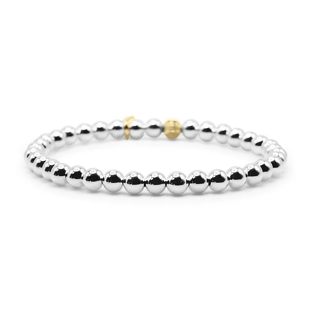 Bowood Lane 5mm Sterling Silver Ball Stretch Bracelet