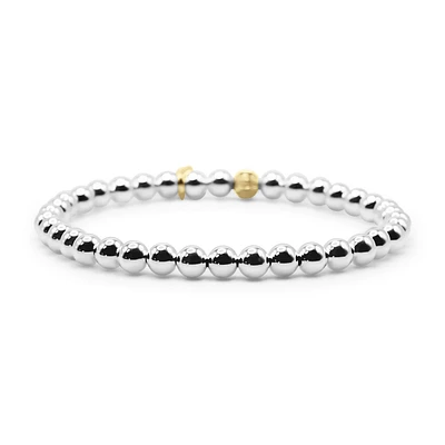 Bowood Lane 5mm Sterling Silver Ball Stretch Bracelet