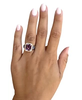 Le Vian Multi-Gemstone (3 ct. t.w.) & Diamond (3/4 ct. t.w.) Halo Statement Ring in 14k Gold