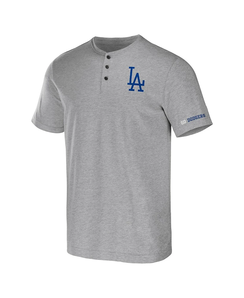 Men's Darius Rucker Collection by Fanatics Heather Gray Los Angeles Dodgers Henley T-shirt