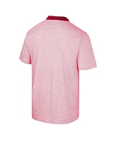 Men's Colosseum White Indiana Hoosiers Print Stripe Polo Shirt
