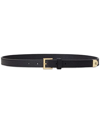 Lauren Ralph Women's Pebbled Leather Skinny Belt