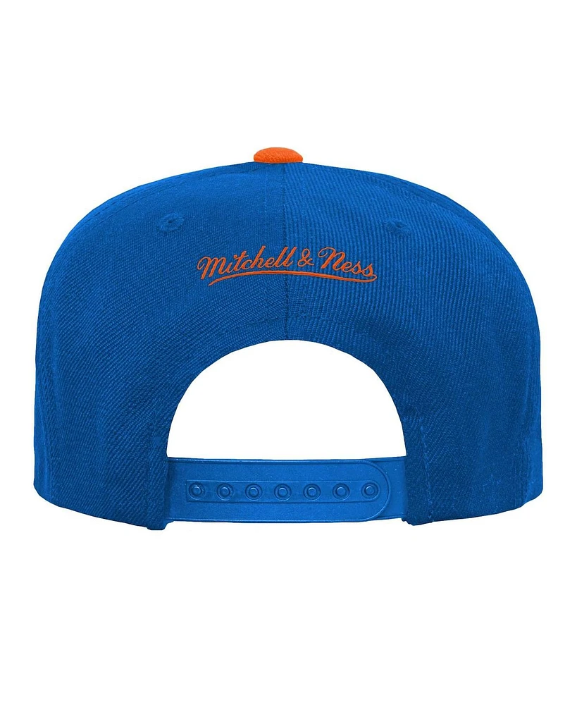 Big Boys and Girls Mitchell & Ness Blue, Orange New York Knicks Two-Tone Snapback Hat