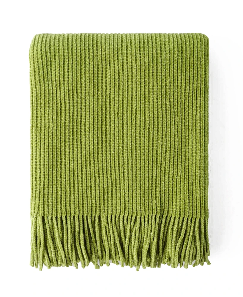 Battilo Classic Textured Ribbed Knit Throw, 50" x 60"
