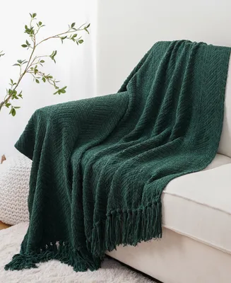 Battilo Classic Textured Woven Micro Chenille Throw, 50" x 60"