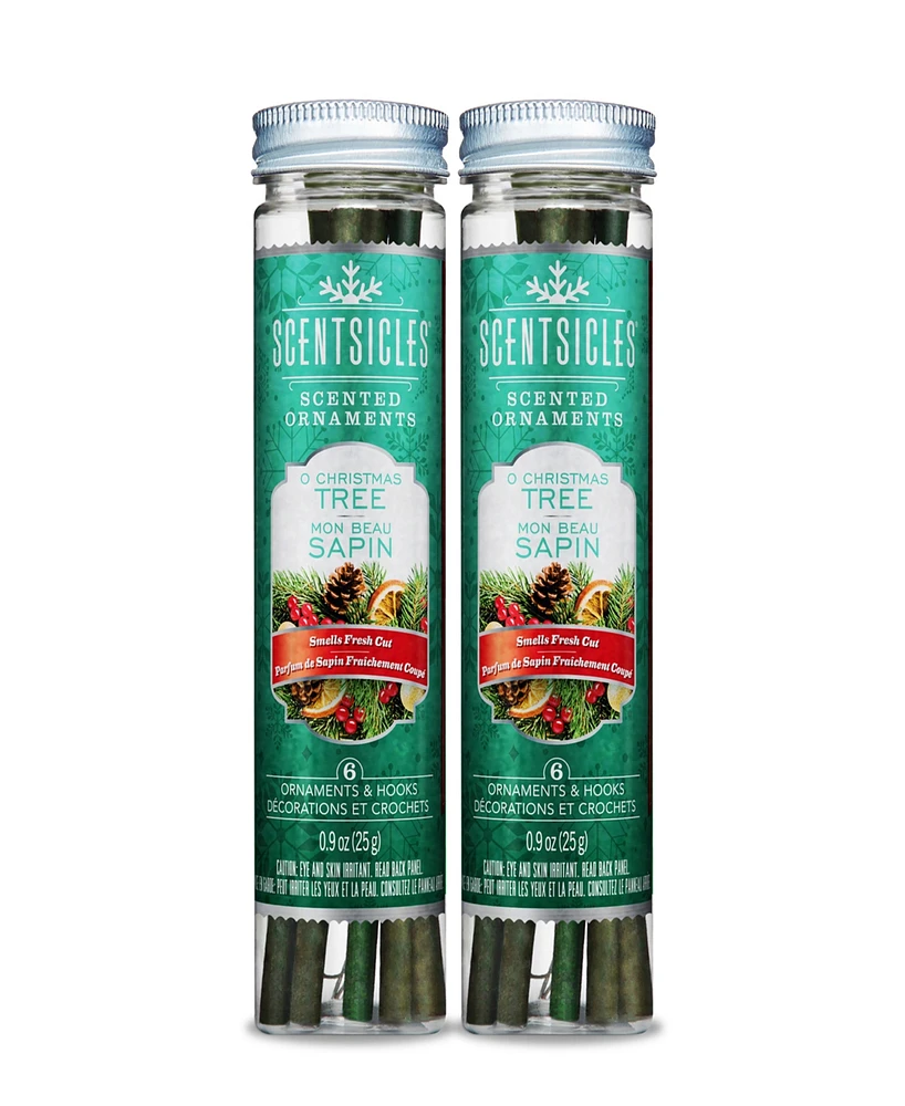 National Tree Company Scentsicles Scented Ornaments, 6 Count Bottles, Infused Paper Sticks, 2 Pack Set